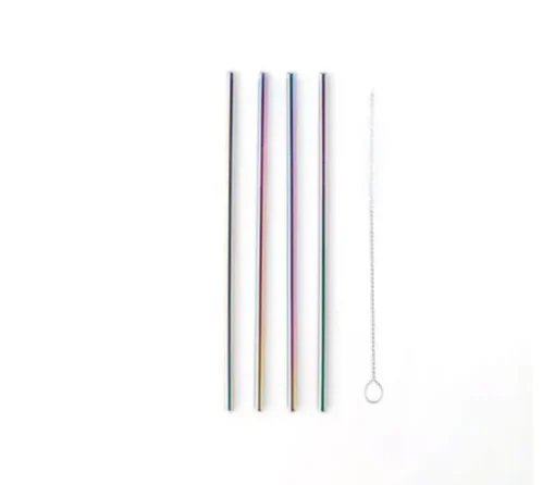 Metalen Cocktail Rietjes Regenboog 21,5cm - Herbruikbaar