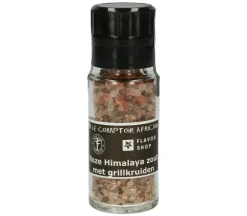 Roze Himalaya zout met grillkruiden - in zwarte molen 110 g