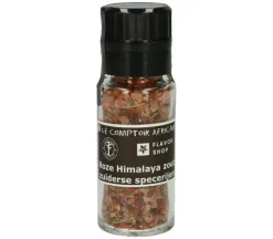 Roze Himalaya zout met mediteraanse kruidenmix - in zwarte molen 90 g