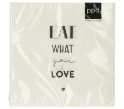 Servietten Eat what you love 33x33 cm