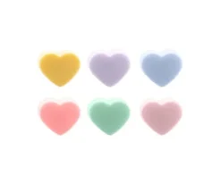 Set van 6 glasmarkers uit silicone multicolor hart