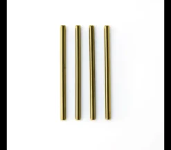 Set van 4 korte cocktailrietjes uit rvs goud
